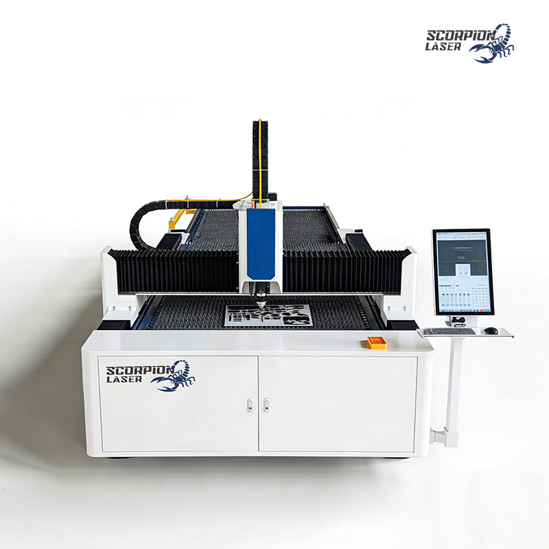 SL-D Series Open Type Fiber Laser Cutting Machine with Double Exchange Table | High-Speed CNC Sheet Metal Cutter