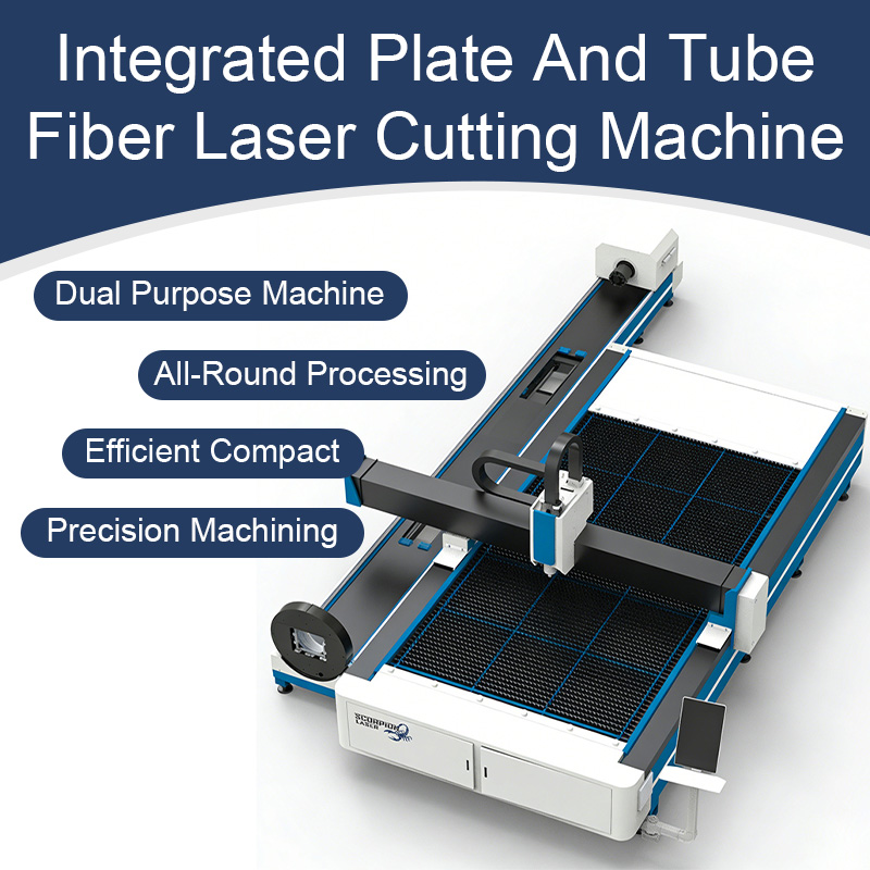 SL-ST Series 2-in-1 Fiber Laser Plate and Tube Integrated Cutting Machine | 12kW High-Speed Sheet & Pipe CNC Laser Cutter