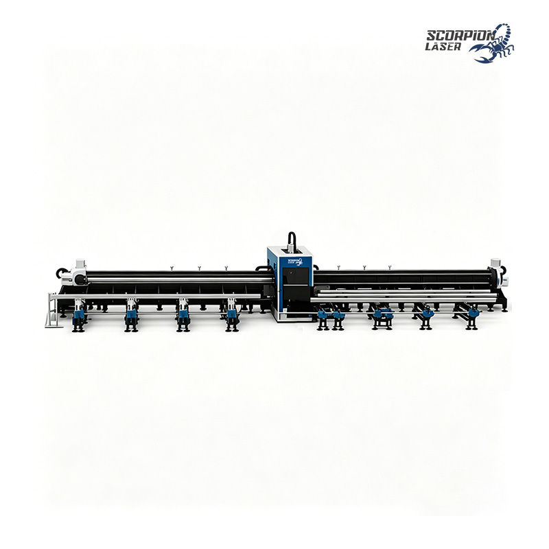 SL-TG Three Chuck Laser Pipe Cutting Machine 240mm-900mm Large Diameter Heavy Wall Thick Tube ±0.03mm 6m 9m 12m
