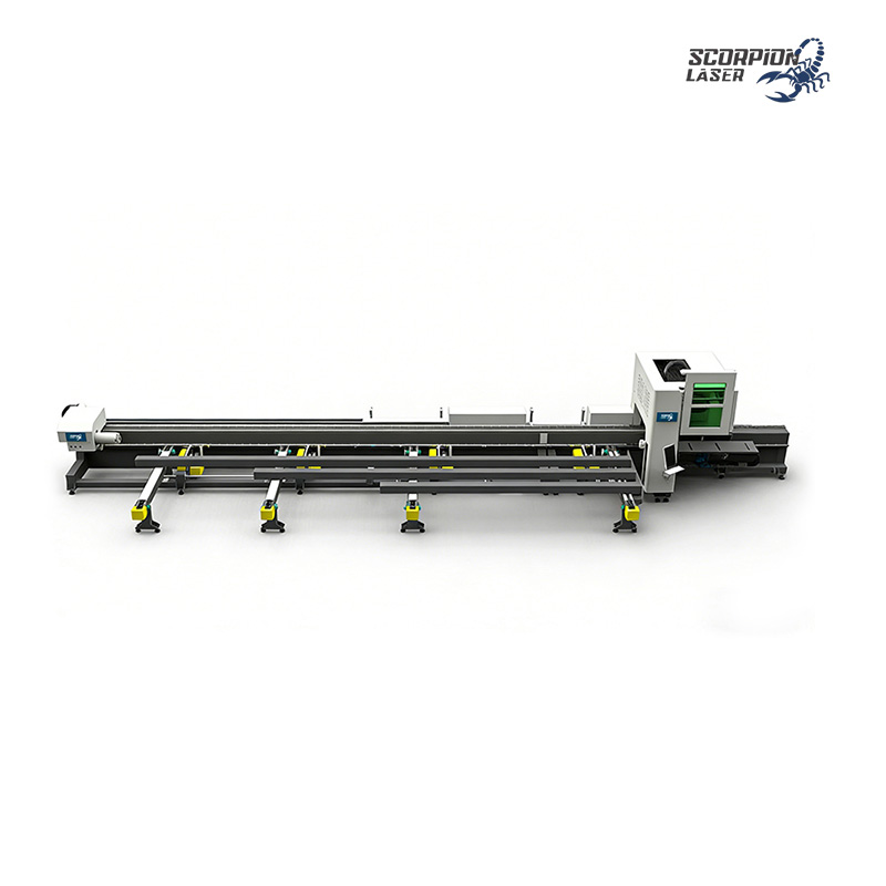 SL-12030T Semi Auto Loading CNC Fiber Laser Pipe Cutting Machine 120-900mm Raycus Source CypCut 6000 9000 12000mm