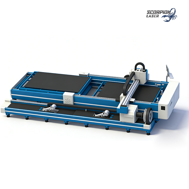 SL-DT Series Fiber Laser Plate and Tube Cutter with Exchange Table | High-Efficiency 2-in-1 CNC Sheet & Pipe Laser Machine