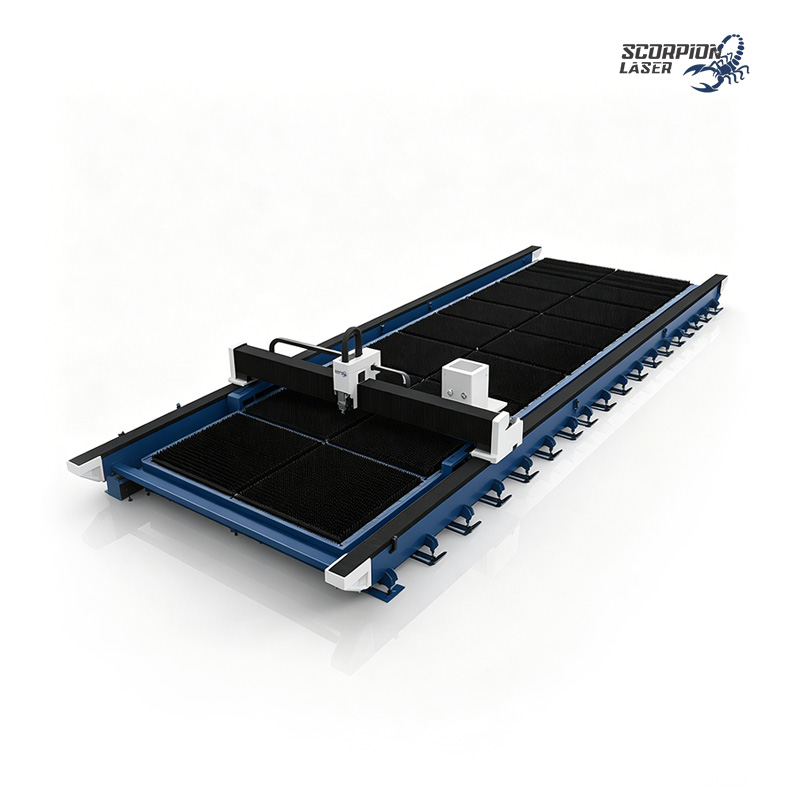 SL-G Series Ultra-Large Format Ground Rail Fiber Laser Cutting Machine | 3D Bevel Cutting & Modular Spliced Bed (Up to 32m)