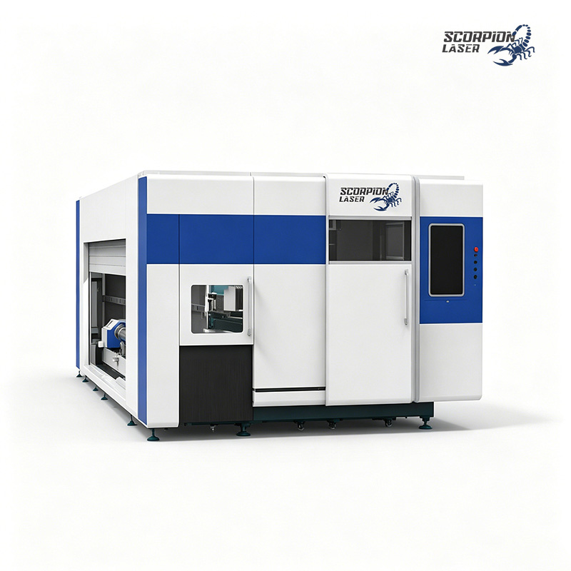 SL-CT Series Full Protection 2-in-1 Fiber Laser Plate and Tube Cutter | Integrated Enclosed CNC Machine for Sheet & Pipe