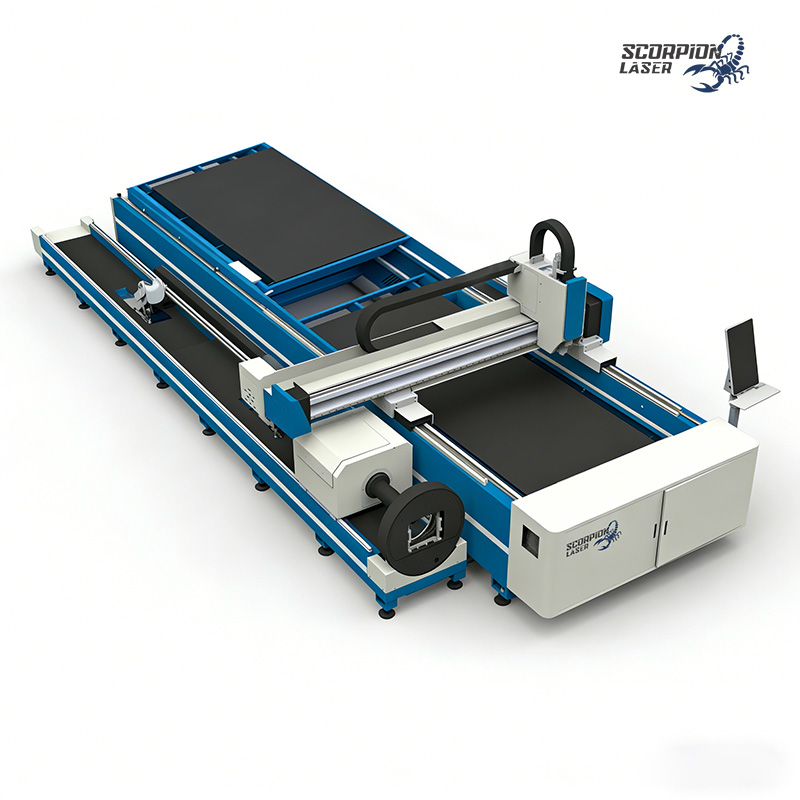 SL-DT Series Fiber Laser Plate and Tube Cutter with Exchange Table | High-Efficiency 2-in-1 CNC Sheet & Pipe Laser Machine