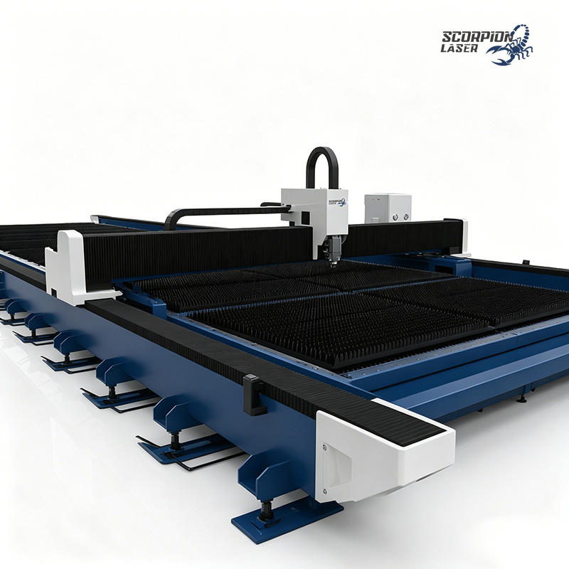SL-G Series Ultra-Large Format Ground Rail Fiber Laser Cutting Machine | 3D Bevel Cutting & Modular Spliced Bed (Up to 32m)