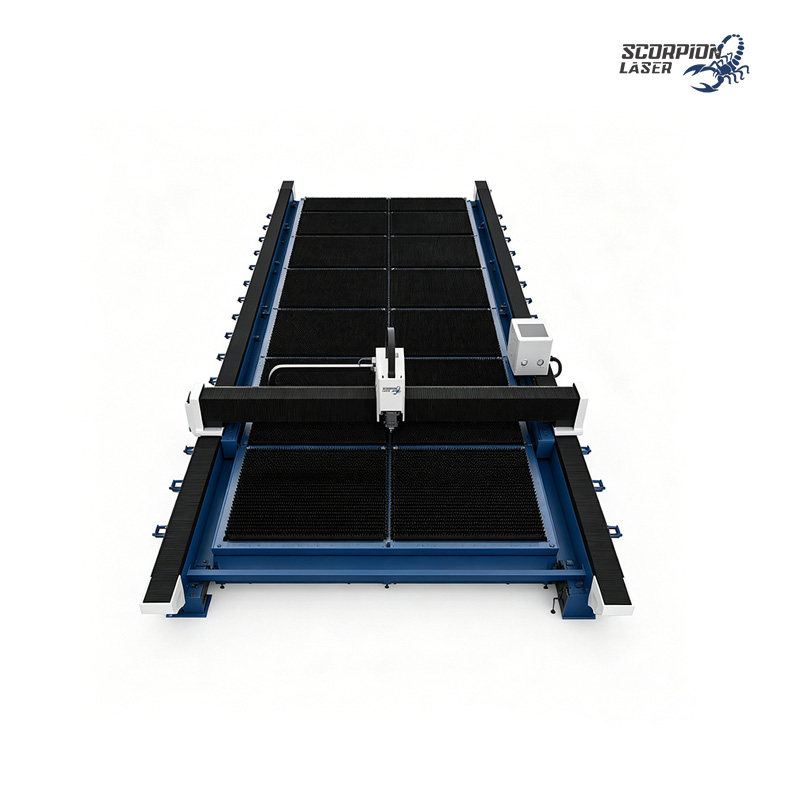 SL-G Series Ultra-Large Format Ground Rail Fiber Laser Cutting Machine | 3D Bevel Cutting & Modular Spliced Bed (Up to 32m)