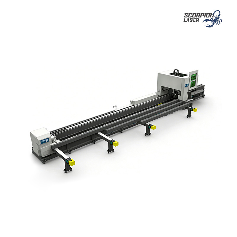 SL-12030T Semi Auto Loading CNC Fiber Laser Pipe Cutting Machine 120-900mm Raycus Source CypCut 6000 9000 12000mm